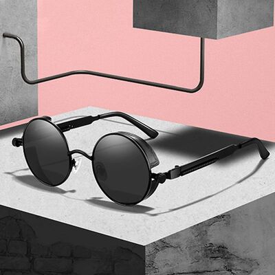 Classic Steampunk Sunglasses Men Women Retro Gothic Round Ma