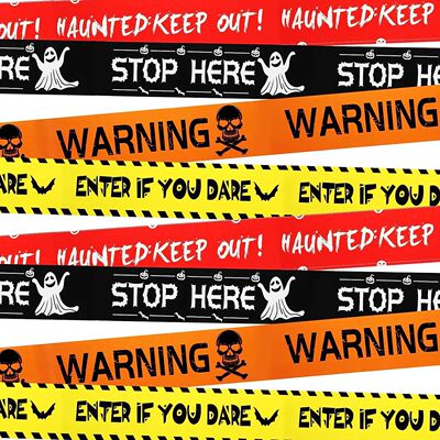 Halloween Decoration Warning Tape Signs Halloween Prop Windo