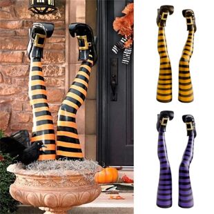 Thighs Creativ Halloween Witch With Shoes Feet Wicked Flying