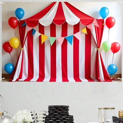 Carnival Circus Backdrop Banner Kid Birthday Party Decoratio