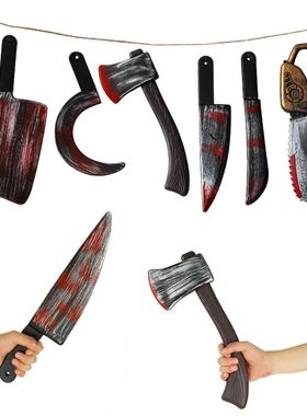 Bloody Halloween Weapons Knife Axe Chainsaw Cleaver Sickle H