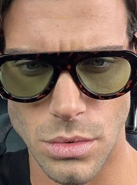 Vintage Pilot Men Candy Color Sunglasses Fashion Leopard Sha