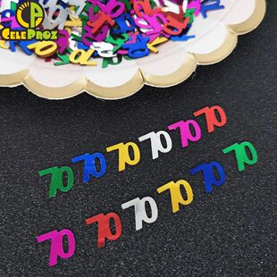 15g Digital Decade Sequins 70th Confetti Number Seventy