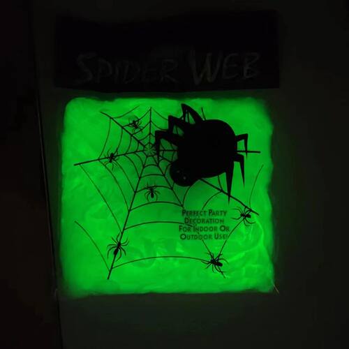 Halloween Glow Spider Webs Spooky Spider Web with Fake Spide