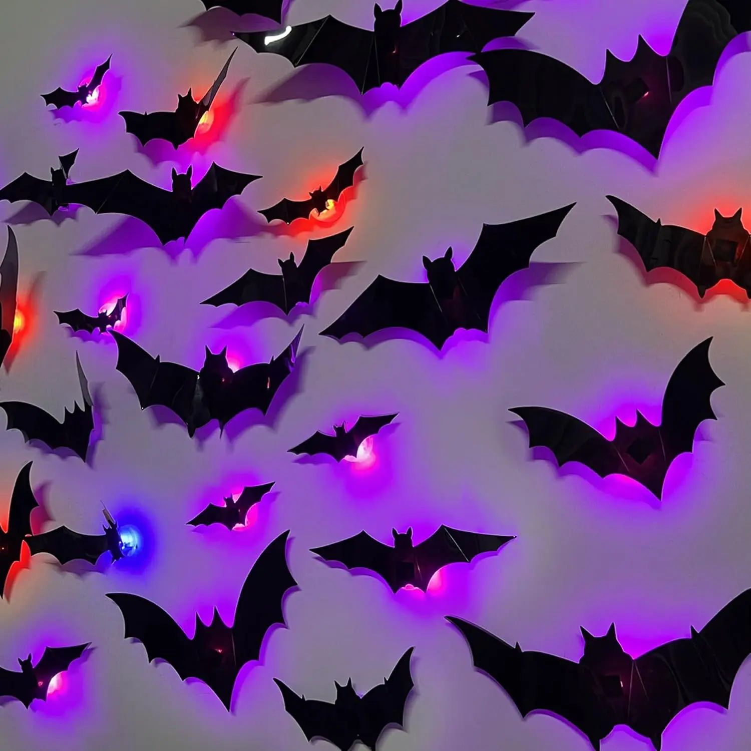 Halloween Bat/Spider Decor Night Light 3D Purple/Green Light
