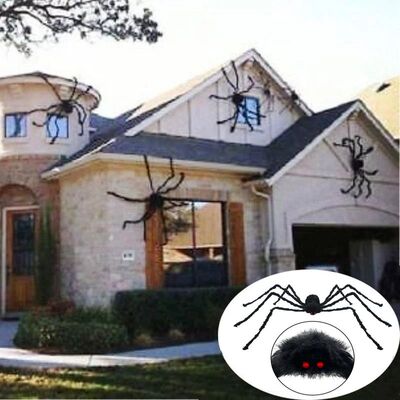 30/50/75/ 90/125/150/200 cm,Giant Black Plush Spider Hallowe