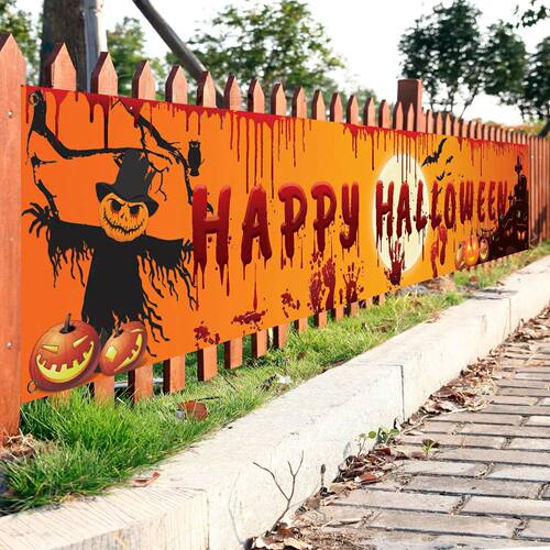 Happy Halloween Banner 250cm Long Hanging Halloween Banner w