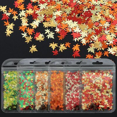 1 Bag Shiny Leaf Shape Glitter Resin Fillings Micro Flakes S