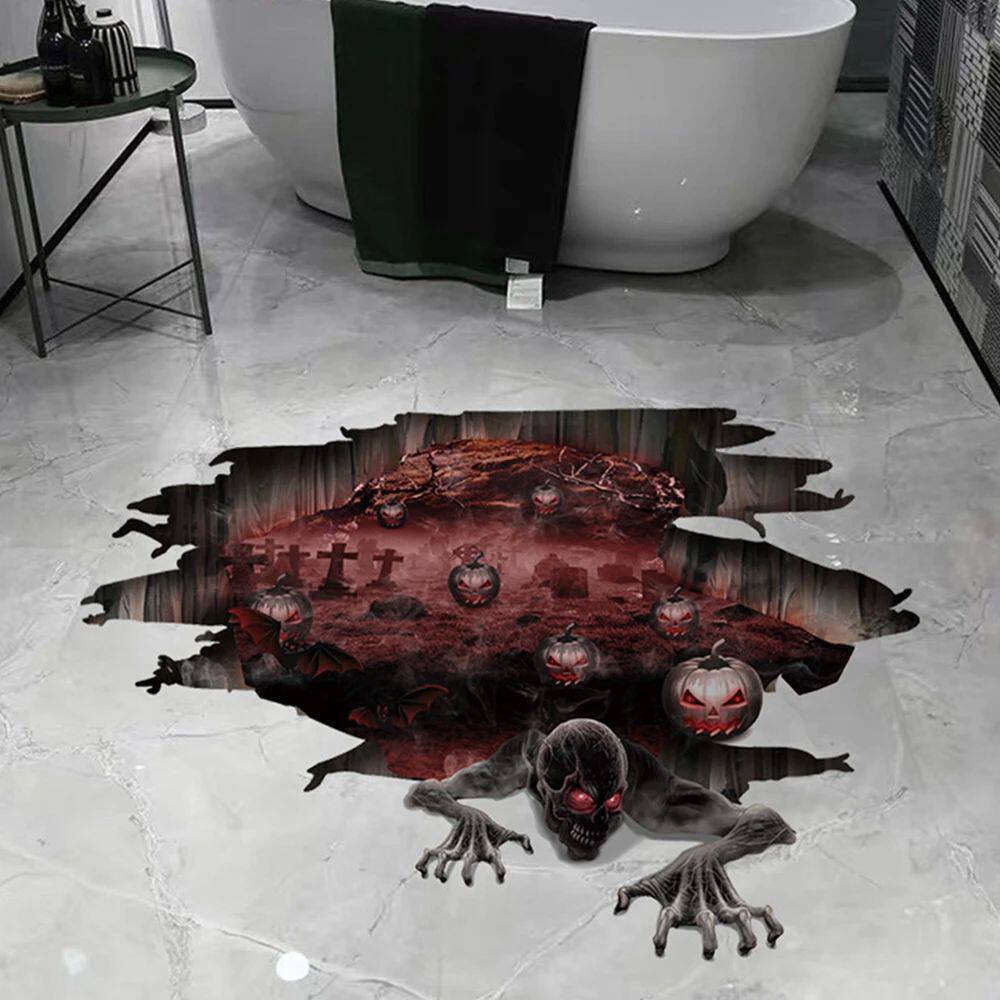 Halloween 3D Stickers Scary Hell Zombie Devil Floor Home Par