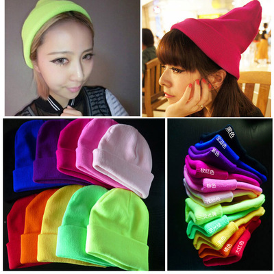 Solid Color Knitted Hat Men's And Women's Tide Hat Harajuku