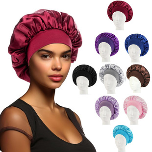 Wide-brimmed High-elastic Colored Nightcap For Women Beauty