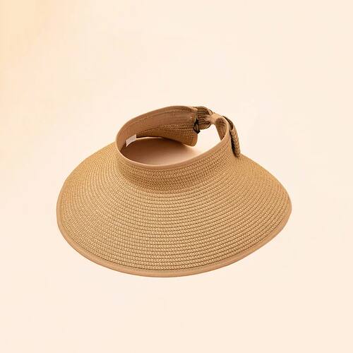 Summer empty straw hat foldable outdoor portable bow wide br