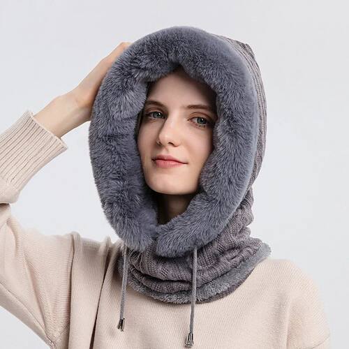 Women Beanie Hat Winter Balaclava Knitted Cap Hooded Face Ma