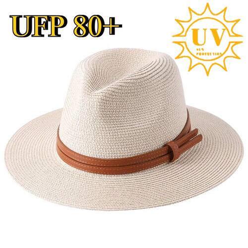 Fashion 56-60cm New Natural Straw Hat Panamad Soft Summer Fe