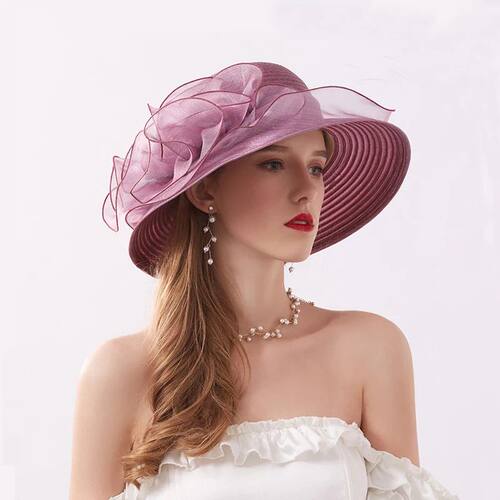 Summer hats for women Organza flower mesh sunshade hat vacat