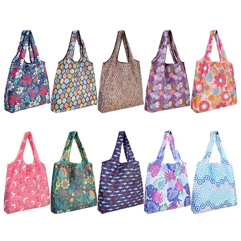 Large Reusable Shopping Bag Foldable Eco Tote With Pouch For