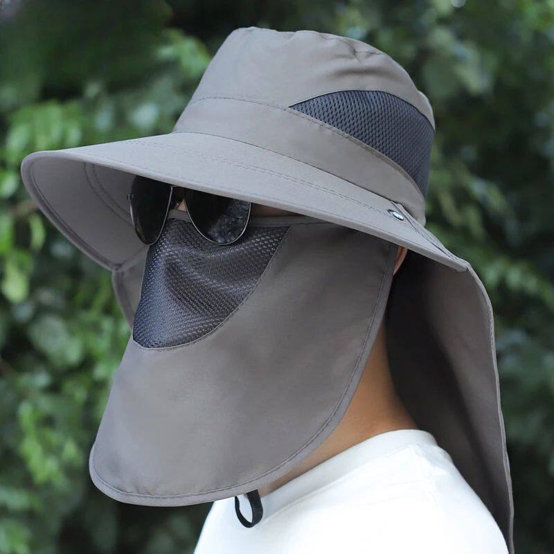 Men's Full Protection Sun Hats All Directions Sunlight Isola - 实物图
