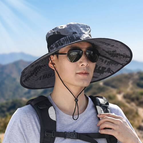 15cm Big Brim Hat Men's Outdoor Sunshade Sun Hat Summer Sun