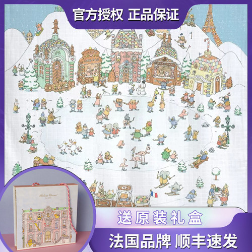 atelierchoux新生婴儿抱被法纱布