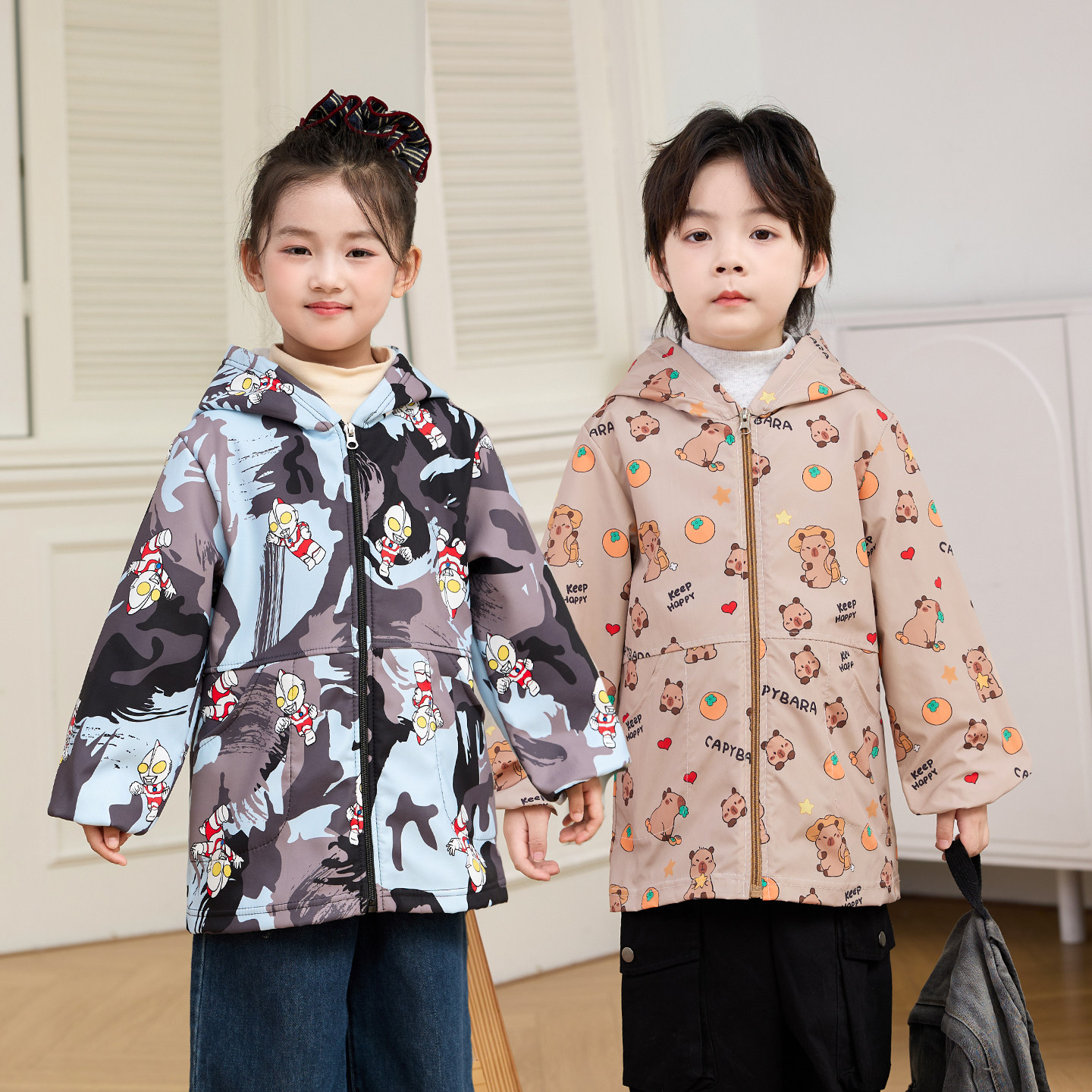 新款儿童防水罩衣加绒防脏罩衫