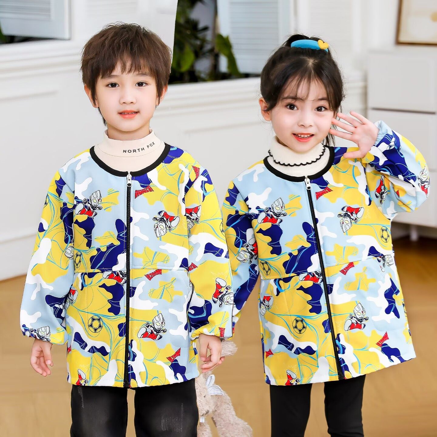 儿童罩衣宝宝羽绒服吃饭罩衫秋冬防水加绒护衣男女童透气长袖外套,童装/婴儿装/亲子装,反穿衣/罩衣,淘宝优惠券,粉丝福利购,淘宝优惠卷