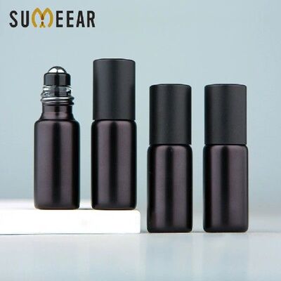 50/100Pcs/Lot 5ml Matte Black Essential Oil Bottle Refillabl
