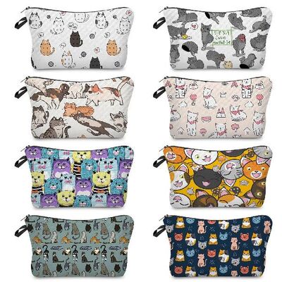 Anime Cat Print Women's Cosmetic Bag Fashion Portable Organi