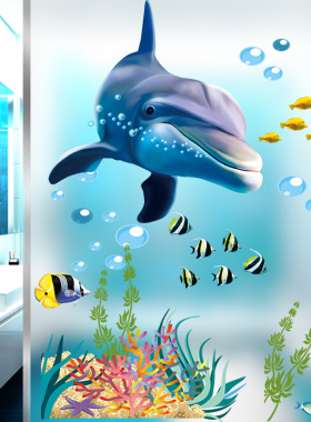 Dolphin Fish Aquarium Ocean Wall Stickers For Kids Rooms