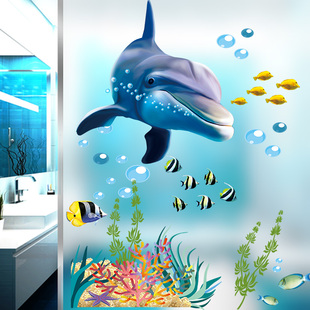 Dolphin Fish Aquarium Ocean Wall Stickers For Kids Rooms