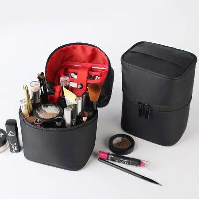 Travel Barrel Cosmetic Bag Shaped Nylon Women Waterproof Mak