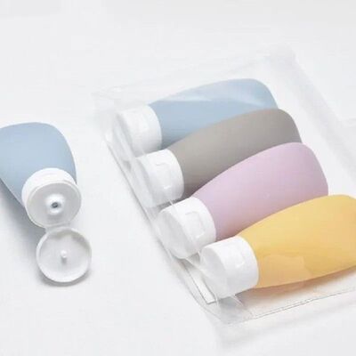 4/3Pcs Soft Silicone Travel Botttle Set Refillable Bottles L