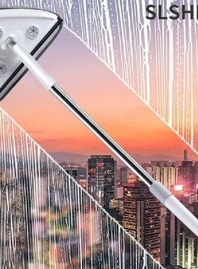 Triangle Glass Wiper Telescopic Rod Windows Cleaning Brush W