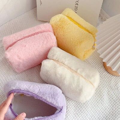 Cute Fluffy Cosmetic Bag Travel Makeup Storage Case for Girl