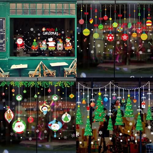 Window Stickers Wall Sticker Merry Christmas Santa Claus Hou