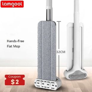 Free Mop Flat for Hous Lazy Squeeze Washing Hands Magic Mops