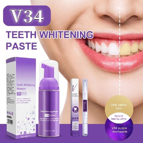 V34 Toothpaste Teeth Whitening Protect Tooth Enamel Intensiv