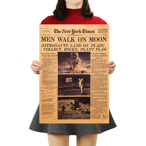 The Apollo 11 Moon Landing New York Times Vintage Poster