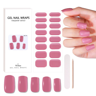 Pink Semi-Cured Gel Nail Patch Set 20Sheet Nail sticker