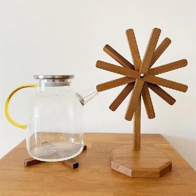 Wooden Cartoon Christmas Tree Coaster Dining Table Ornaments