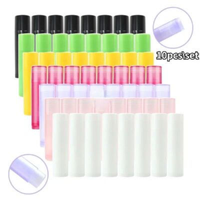 10Pcs/lot 5g 5ml Refillable Lipstick Tube Lip Balm Container