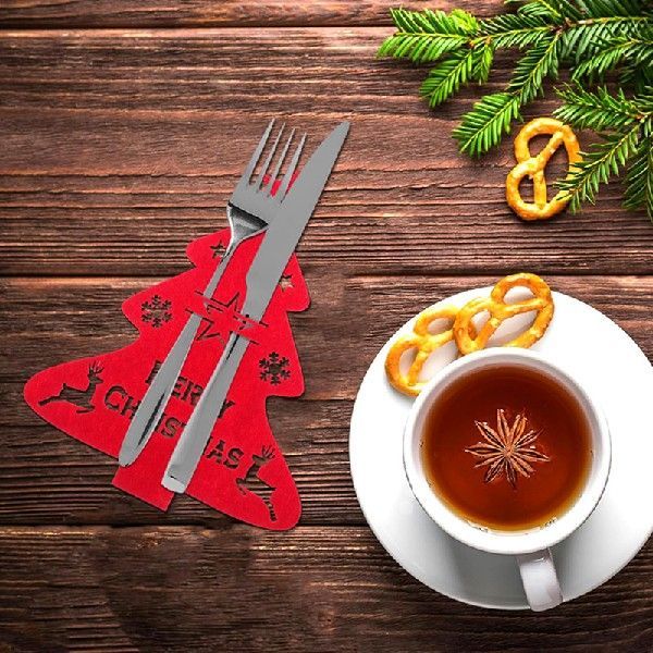Christmas Knife And Fork Set Felt Christmas Tree Knife And F