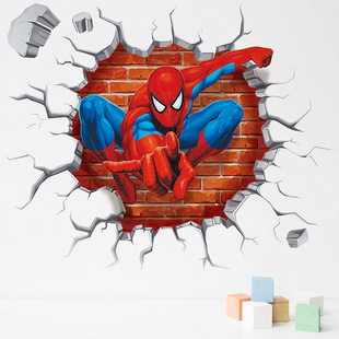 3D Spiderman Wall Stickers For Kids Room Decoration Home