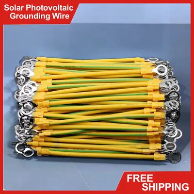 100Pcs BVR Yellow-Green Solar Photovoltaic Grounding Wire Terminals 10/12/14 AWG Copper PV Cabinet B