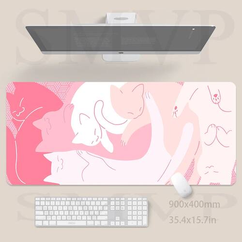 Pink Cat Gaming Mousepad Desk Mat Gamer Mouse Pad Large Mous