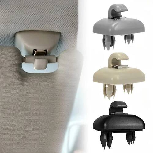 1/2Pcs Car Sun Visor Clip Gray Interior Hanger Hook Clip Bra