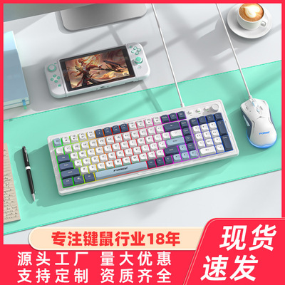 Wired Game Mute Keyboard And Mouse Mechanical Feel Electroni