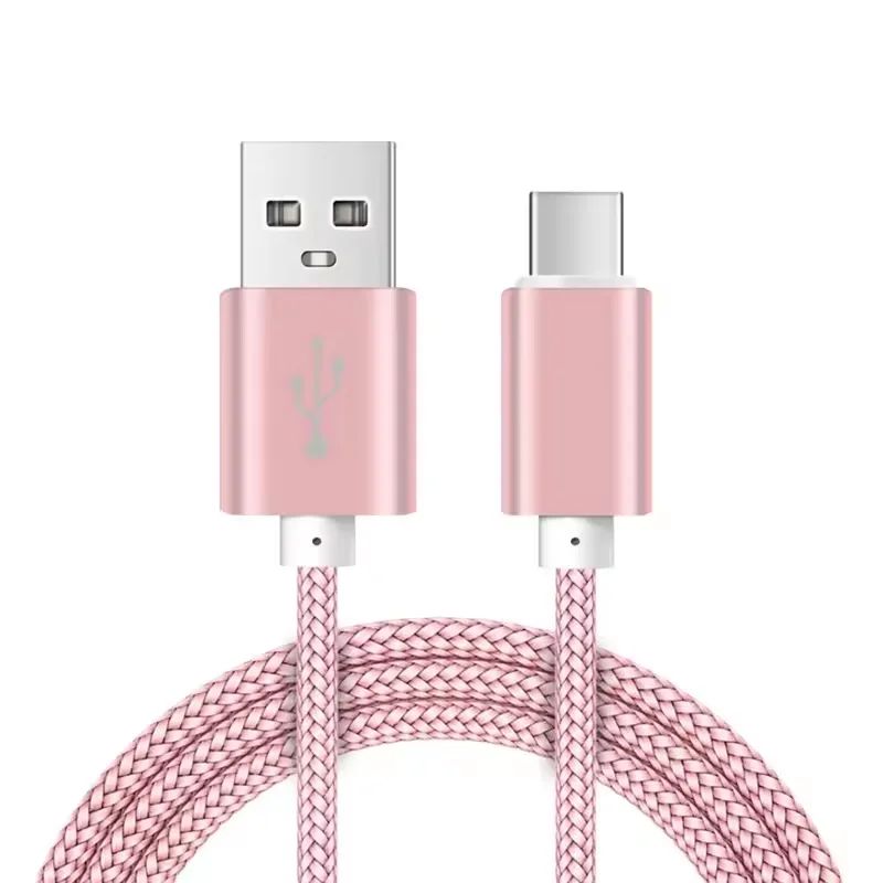 Type-C USB Quick Charging Braided Cable for Samsung S24 A53 11 12 13T Redmi Note 10S 11S 12T Honor X