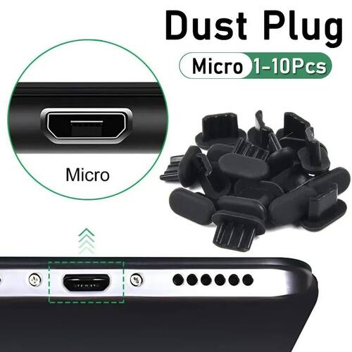 1-10pcs Micro USB Dust Plugs Silicone Micro USB Caps Charge