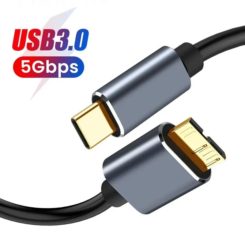 Micro B USB C 3.0 Cable TypeC to USB 3.0 Micro B Cable Connector 5Gbps External Hard Drive Disk Cabl