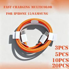 3PCS 5PCS 10PCS 20PCS 60W for USB C to iPhone 16 Cable Type C to Type C Quick Charger Cord for iPhon